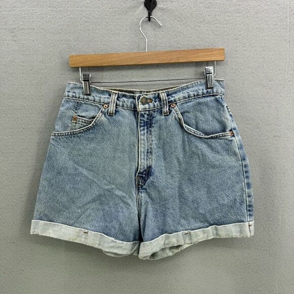 VINTAGE 1990’S 954 LEVI’S HEMMED DENIM SHORTS Size 11 - Picture 1 of 9